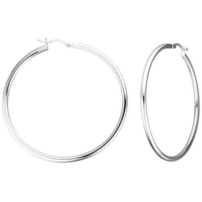 Creolen rund 925 Sterling Silber 55,6 mm Ohrringe Silbercreolen | 45434 / EAN:4053258298534