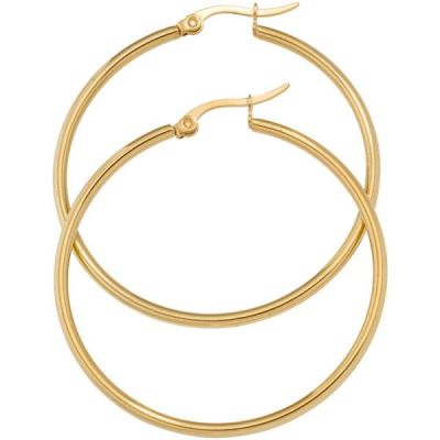 Creolen rund Edelstahl gold vergoldet 43,7 mm Ohrringe | 44720 / EAN:4053258286586