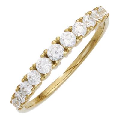 Damen Ring 333 Gelbgold 11 Zirkonia, Goldring | 42338 / EAN:4053258249222