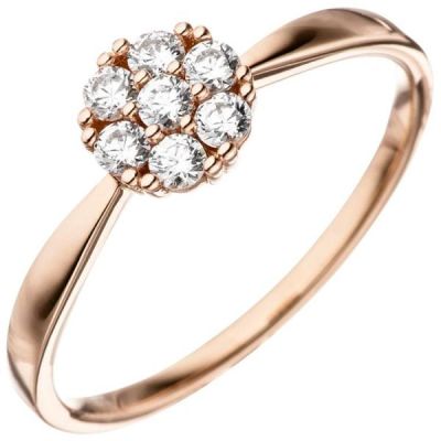 Damen Ring 333 Gold Rotgold 7 Zirkonia Rotgoldring | 46635 / EAN:4053258310649