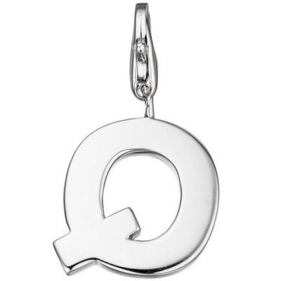 Einhänger Buchstabe Q 925 Sterling Silber Anhänger für Bettelarmband | 46553 / EAN:4053258307335