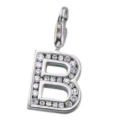 Einhänger Charm Buchstabe B 925 Sterling Silber mit Zirkonia | 35983 / EAN:4053258083918