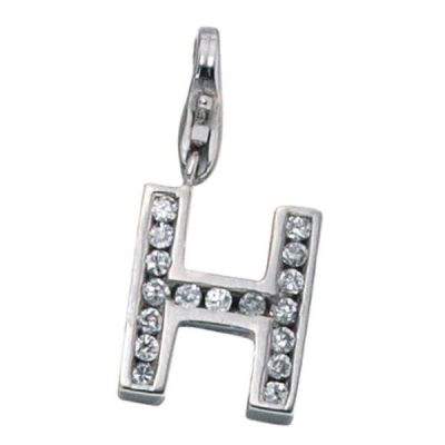 Einhänger Charm Buchstabe H 925 Sterling Silber mit Zirkonia | 35989 / EAN:4053258083970