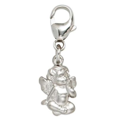 Einhänger Charm Engel 925 Sterling Silber rhodiniert mattiert | 40525 / EAN:4053258217566