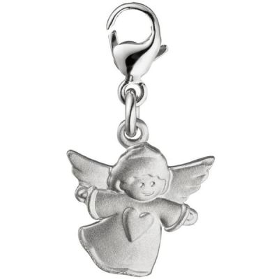 Einhänger Charm Engel Schutzengel 925 Sterling Silber matt mattiert | 47113 / EAN:4053258321515