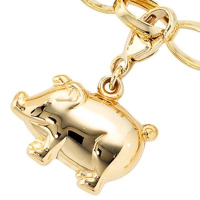 Einhänger Charm Schweinchen Schwein 333 Gelbgold Glücksbringer | 37639 / EAN:4053258046210