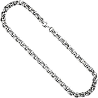 Erbskette 925 Sterling Silber rhodiniert 50 cm Halskette Karabiner | 40959 / EAN:4053258224359