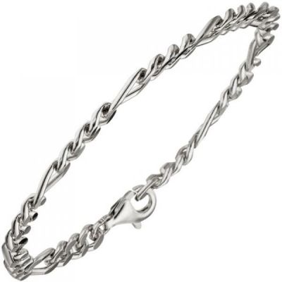 Figaroarmband 925 Sterling Silber diamantiert 21 cm Armband | 49111 / EAN:4053258339053