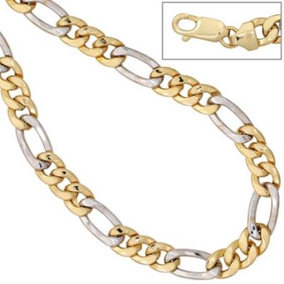 Figarokette 333 Gelbgold Weißgold bicolor 45 cm Gold Kette Halskette | 41317 / EAN:4053258230893