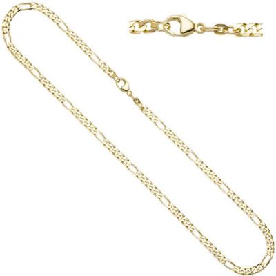 Figarokette 585 Gelbgold 45 cm Halskette Karabiner | 42723 / EAN:4053258255759