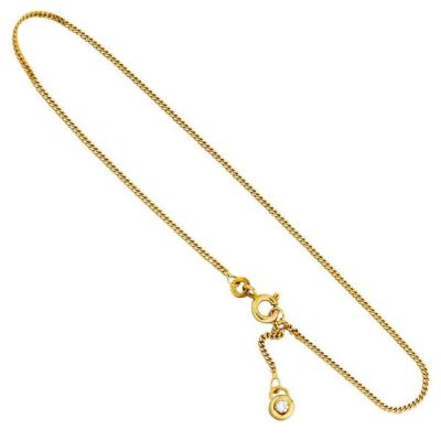 Fußkettchen Fußkette 333 Gold Gelbgold 2 Zirkonia 25 cm Federring | 36203 / EAN:4053258062593