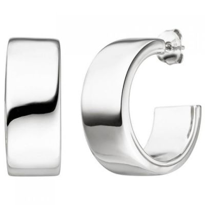 Halbcreolen 925 Sterling Silber 25 mm Ohrringe Creolen | 48322 / EAN:4053258329139