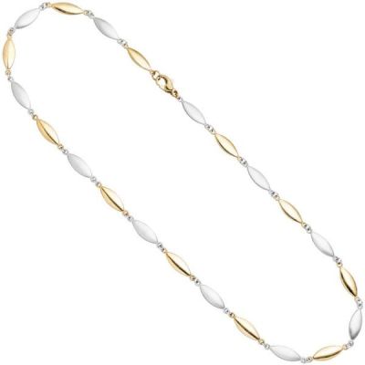 Halskette Kette 585 Gelbgold Weißgold bicolor matt 45 cm - 5,5 mm | 46822 / EAN:4053258314593