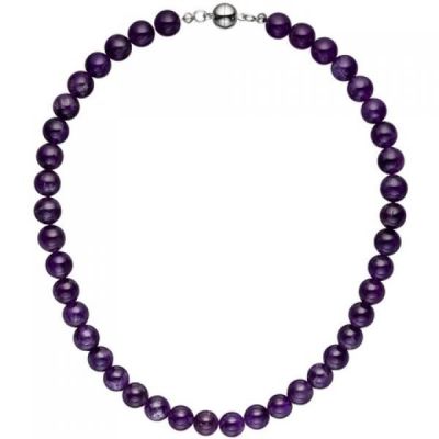 Halskette Kette Amethyst lila violett 44 cm Amethystkette Steinkette | 49509 / EAN:4053258342053