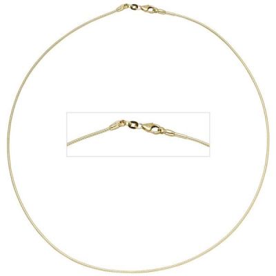 Halsreif 585 Gelbgold 1,1 mm 45 cm Gold Kette Halskette Karabiner | 28545 / EAN:4053258066034