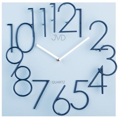 JVD HB24.2 Wanduhr Quarz analog blau hellblau viereckig modern | 49915 / EAN:8592818072093