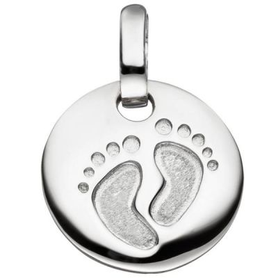 Kinder Anhänger Babyfüße 925 Sterling Silber Silberanhänger | 47108 / EAN:4053258321508