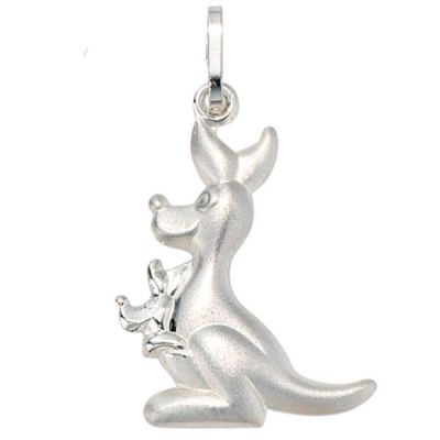 Kinder Anhänger Känguru 925 Sterling Silber mattiert Kinderanhänger | 37877 / EAN:4053258085356