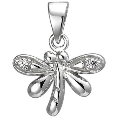 Kinder Anhänger Libelle 925 Sterling Silber 2 Zirkonia Silberanhänger | 52644 / EAN:4053258505076