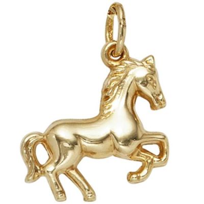 Kinder Anhänger Pferd 333 Gelbgold Pferdeanhänger | 40109 / EAN:4053258211526