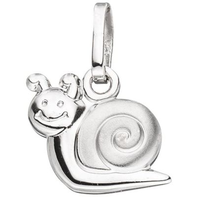 Kinder Anhänger Schnecke 925 Sterling Silber teil matt Kinderanhänger | 44987 / EAN:4053258293065