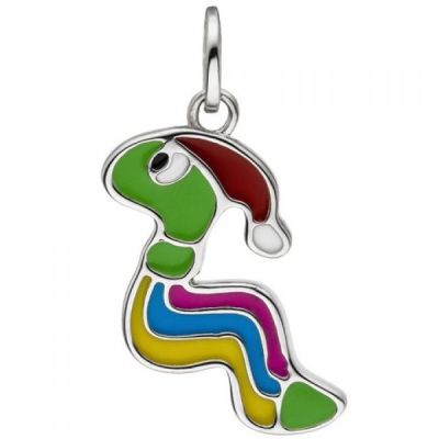 Kinder Anhänger Wurm bunt 925 Sterling Silber Silberanhänger | 50391 / EAN:4053258354438