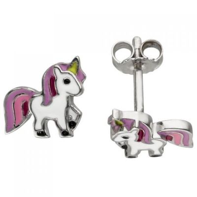 Kinder Ohrstecker Einhorn aus 925 Sterling Silber Kinderohrringe | 51861 / EAN:4053258462331