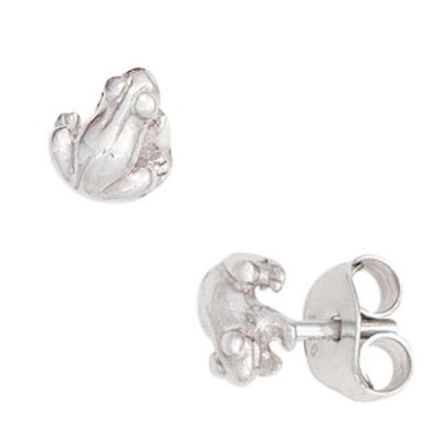 Kinder Ohrstecker Frosch 925 Sterling Silber rhodiniert Ohrringe Kinderohrringe | 42947 / EAN:4053258257920