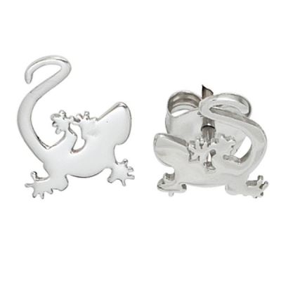 Kinder Ohrstecker Gecko 925 Sterling Silber rhodiniert Ohrringe Kinderohrringe | 38168 / EAN:4053258103029