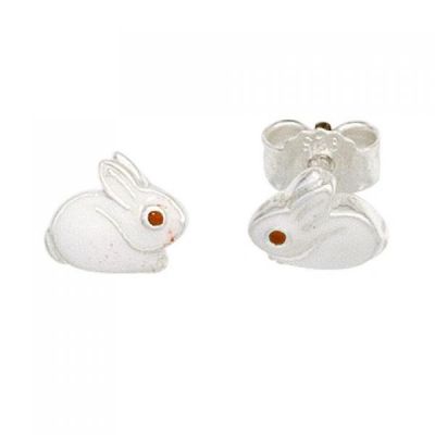 Kinder Ohrstecker Hase 925 Sterling Silber rhodiniert Ohrringe Kinderohrringe | 42957 / EAN:4053258258019