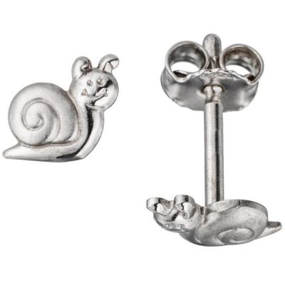 Kinder Ohrstecker Schnecke 925 Sterling Silber teil matt Ohrringe Kinderohrringe | 44986 / EAN:4053258293058