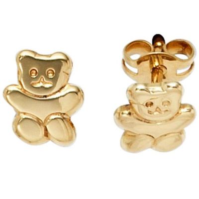 Kinder Ohrstecker Teddy 333 Gold Gelbgold Ohrringe Kinderohrringe | 40087 / EAN:4053258211311