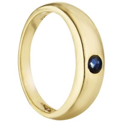 Kinder Taufring 333 Gold Gelbgold 1 blauer Safir Taufanhänger | 36026 / EAN:4053258084823