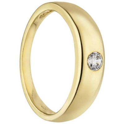 Kinder Taufring 333 Gold Gelbgold 1 Zirkonia Taufanhänger | 36025 / EAN:4053258084816