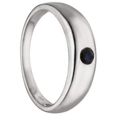 Kinder Taufring 925 Sterling Silber 1 blauer Safir Taufanhänger | 40063 / EAN:4053258211090