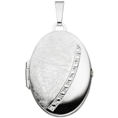 Medaillon oval 925 Sterling Silber eismatt Anhänger zum ffnen | 36299 / EAN:4053258093252