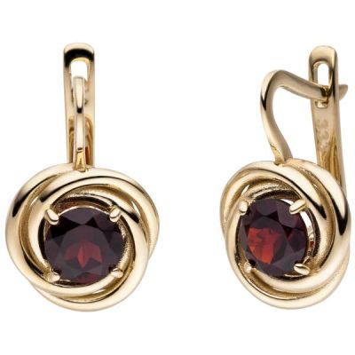 Ohrhänger 333 Gold Gelbgold 2 Granate rot Ohrringe Boutons | 53659 / EAN:4053258537817