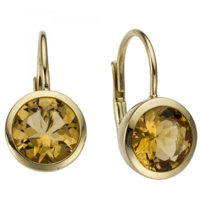 Ohrhänger 585 Gold Gelbgold 2 Citrine orange | 53395 / EAN:4053258518083