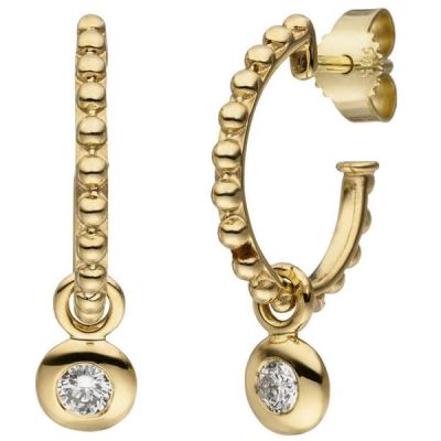 Ohrhänger 585 Gold Gelbgold 2 Diamanten Brillanten Ohrringe | 52523 / EAN:4053258469583