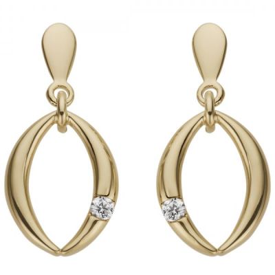 Ohrhänger 585 Gold Gelbgold 2 Diamanten Brillanten | 53433 / EAN:4053258517529