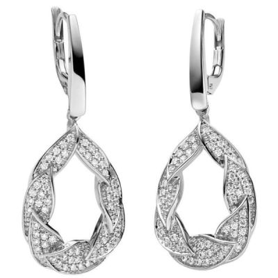 Ohrhänger 585 Gold Weißgold 130 Diamanten Brillanten 0,42ct. Boutons | 52248 / EAN:4053258456873