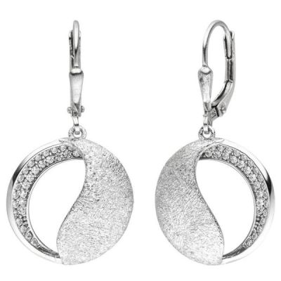 Ohrhänger 925 Silber eismatt 54 Zirkonia Ohrringe Boutons Silberohrringe | 52416 / EAN:4053258508152