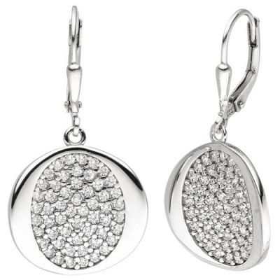 Ohrhänger 925 Sterling Silber 110 Zirkonia Ohrringe Boutons Silberohrringe | 52401 / EAN:4053258508695