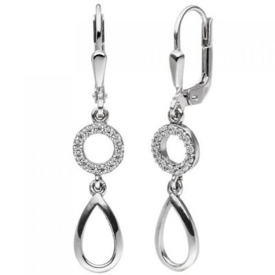 Ohrhänger 925 Sterling Silber 26 Zirkonia Ohrringe Boutons | 48720 / EAN:4053258332320