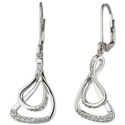 Ohrhänger 925 Sterling Silber 32 Zirkonia Ohrringe Boutons Silberohrringe | 51159 / EAN:4053258365496