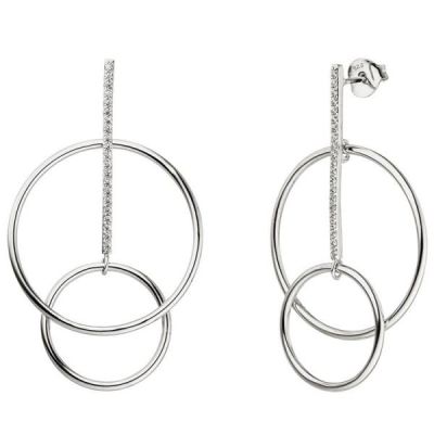 Ohrhänger 925 Sterling Silber 42 Zirkonia Ohrringe Ohrstecker Silberohrringe | 51157 / EAN:4053258365472