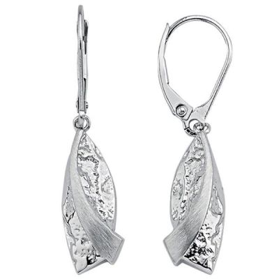 Ohrhänger 925 Sterling Silber gehämmert Ohrringe Boutons Silberohrringe | 52405 / EAN:4053258460641