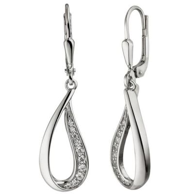 Ohrhänger Tropfen 925 Sterling Silber 20 Zirkonia Ohrringe | 52279 / EAN:4053258458464