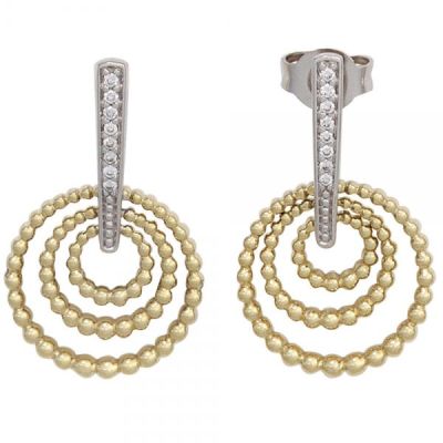 Ohrstecker 585 Gelbgold Weißgold 16 Diamanten Ohrringe | 42119 / EAN:4053258244951