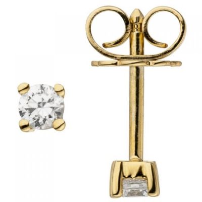 Ohrstecker 585 Gold Gelbgold 2 Diamanten Brillanten 0,14 ct. Ohrringe | 50753 / EAN:4053258359808